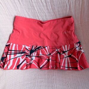 Nike Coral and Black Patterned Mini Skirt
